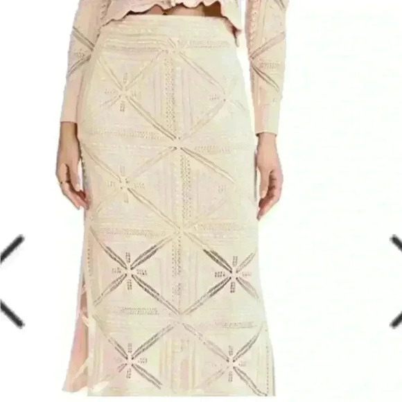 Rebecca Taylor crochet top and skirt set in pink cotton - Picture 6 of 12